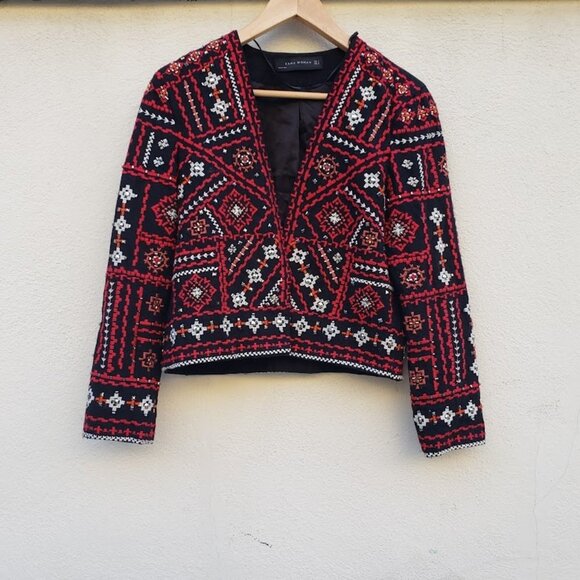 ZARA Ethnic Boho Embroidered Jacket - Picture 3 of 7